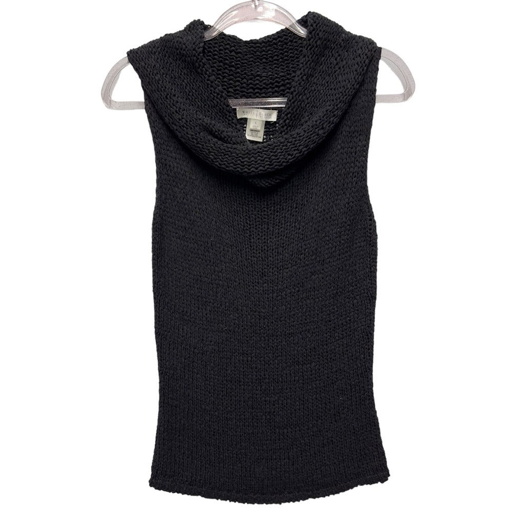 Silky Thick Open Knit Top Cowl Neck Tank Sweater Vest Pullover